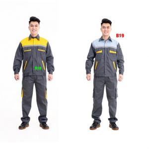 quần áo bảo hộ màu ghi đậm đẹp mát, giá rẻ tại Hà Nội