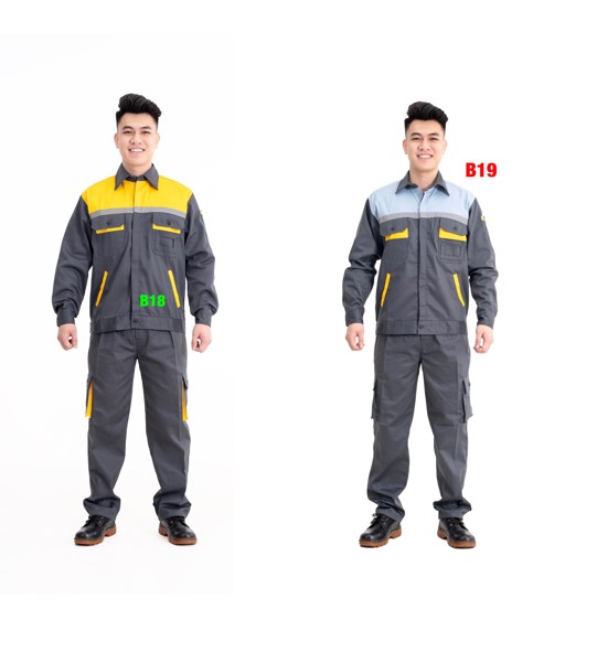 quần áo bảo hộ màu ghi đậm đẹp mát, giá rẻ tại Hà Nội