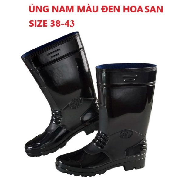 ủng đen hoa san giá rẻ, có sẵn tại Hà Nội