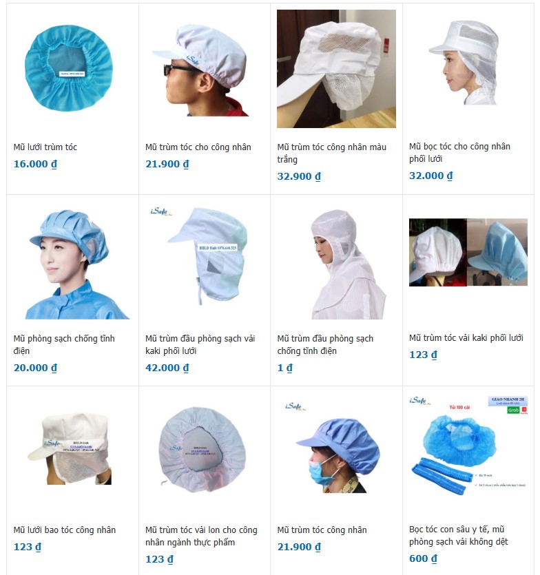 Mũ bao tóc cho công nhân có sẵn, giá rẻ tại Hà Nội